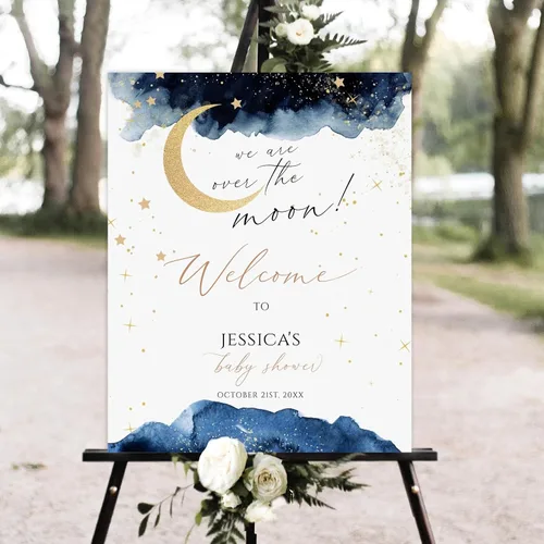 Vista 19 de Cartel de bienvenida personalizado para baby shower, cartel de bienvenida floral de niña, póster de bienvenida de rubor rosa Versión #1