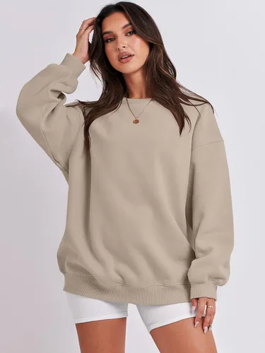 Vista 5 de ANRABESS Sudaderas de gran tamaño con capucha para mujer, cuello redondo, sin botones, ropa casual de otoño, ropa de preparación, adolescentes