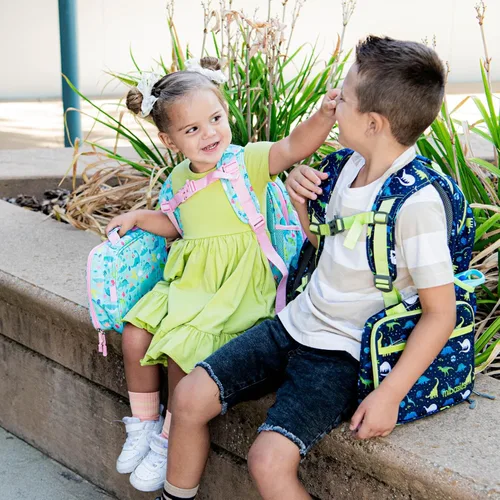 Vista 8 de mibasies Mochila para niñas y niños, ideal para niños y niñas, mochila para preescolar jardín de infantes y primaria, galaxia dinosaurio, Escuela-17L