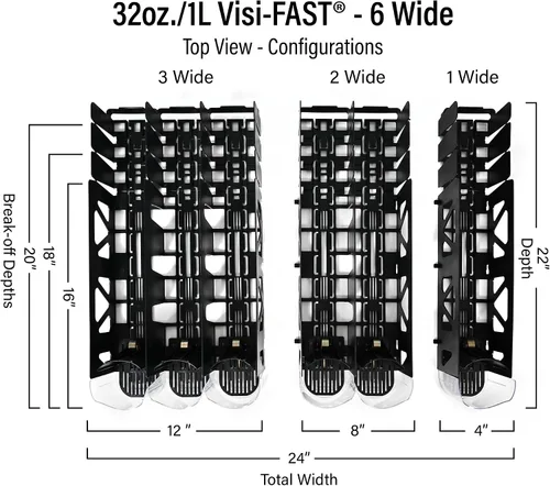 Vista 2 de Display Technologies Visi-Fast - Empujador de bebidas con resorte (paquete de 6) - Presentación de productos de bebidas sin esfuerzo para latas