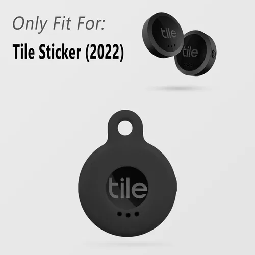 Vista 2 de Geiomoo Funda de silicona compatible con adhesivo para azulejos 2022, funda protectora con mosquetón (negro)