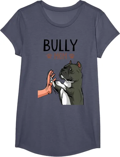 Vista 18 de American Bully Mom Cute Dog Mama Camiseta divertida para mujer, Blanco, S