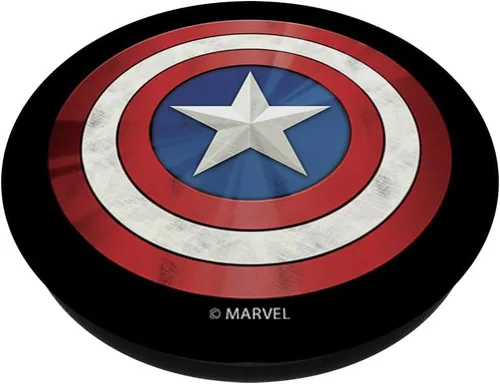 Vista 2 de Marvel Captain America Shiny Shield Icon - PopSockets Grip and Stand for Phones and Tablets
