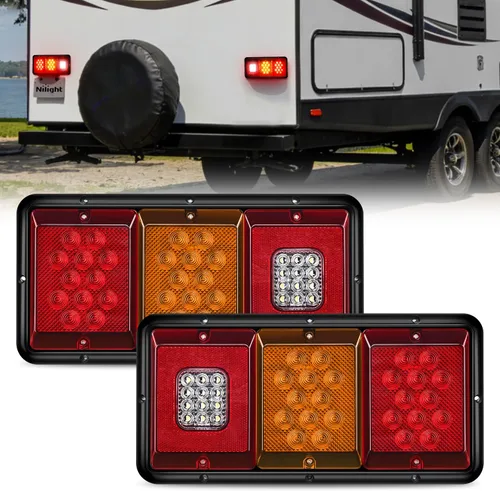 Vista 12 de Nilight Luz trasera ovalada de 6 pulgadas, 2 unidades, 35 LED, flecha Luces de flecha ámbar 2 piezas