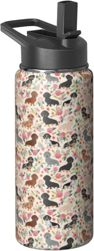 Vista 11 de Dachshund - Vaso de viaje aislado de acero inoxidable de 20 onzas con asa y pajilla, regalo para mujer, para el Día de la Madre, a prueba de fugas
