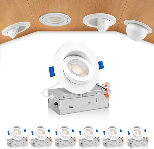 Vista 18 de zouzai Mini luz LED de cardán ajustable de 2 pulgadas, 5CCT seleccionable, rotación de 360° e inclinación de 90° para iluminación precisa Blanco