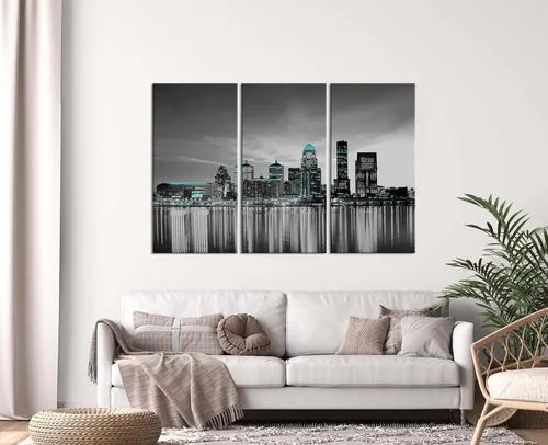 Vista 40 de Arte de pared con puente de Memphis Hernando de Soto, decoración de pared en blanco y negro, paisaje urbano de Tennessee, lienzo, impresión