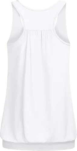 Vista 2 de Miusey - Camiseta sin mangas, para mujer, cuello redondo, ajuste holgado, espalda cruzada, de entrenamiento