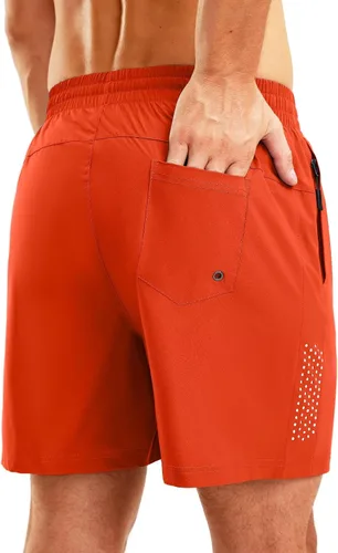Vista 2 de Viodia Traje de baño para hombre de 5 pulgadas con bolsillos con cremallera, pantalones cortos de playa de secado rápido para hombre, traje de baño