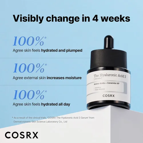 Vista 6 de COSRX Suero de ácido hialurónico de sodio puro al 3%, hidratante y estimulante de la humedad para líneas finas y arrugas, repara la piel seca, 0.67