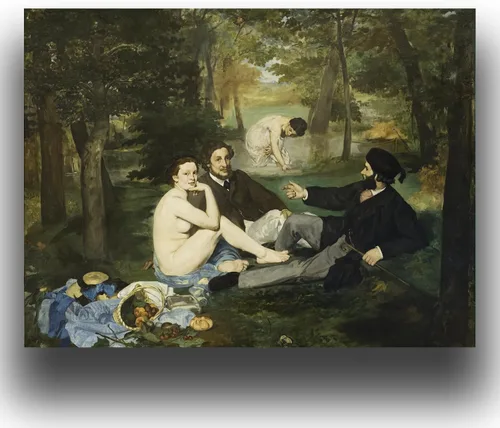 Vista 8 de OKRA Un domingo en La Grande Jatte Póster - Impresión de Georges Seurat - Cuadro de arte impresionista - Pintura al óleo de paisaje naturaleza