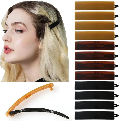 Vista 14 de Juego de 12 pasadores de pelo para mujeres y niñas, pinzas para cabello grueso y fino, accesorios para el cabello no metálicos, agarre