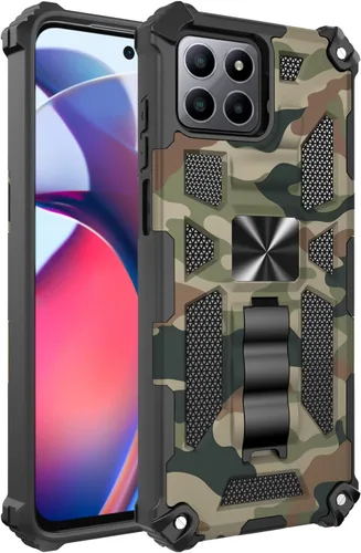 Vista 6 de Funda para Boost Mobile Celero 5G Plus (solo versión Plus), con 2 protectores de pantalla, grado militar, función atril con soporte magnético