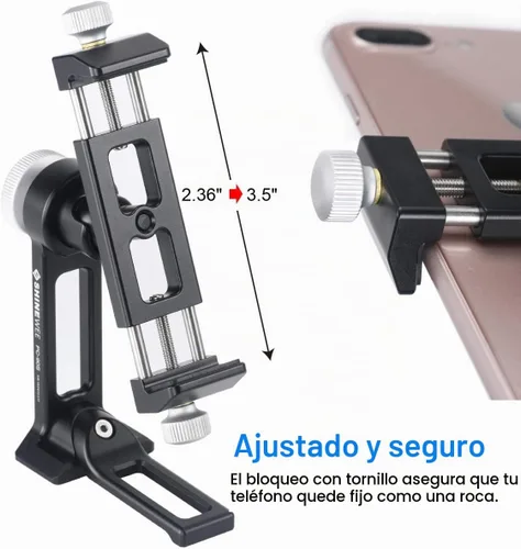 Vista 6 de SHINEWEE Adaptador de montaje de trípode de metal, cola de milano Arca y montaje de tornillo de 1/4 pulgadas, base vertical y horizontal ajustable
