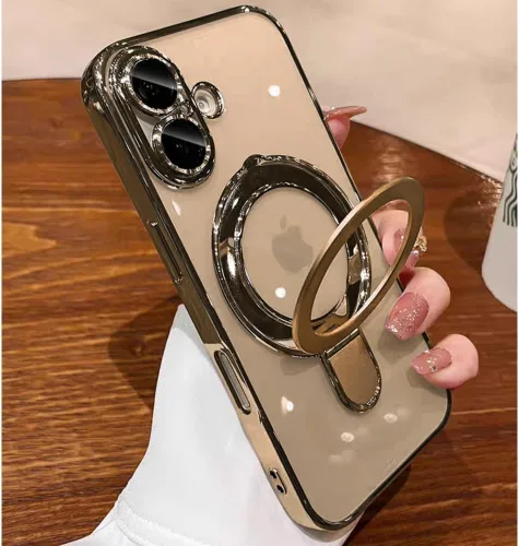 Vista 20 de Funda transparente con soporte magnético invisible para iPhone 14 Pro con protector de lente de cámara incorporado Compatible con MagSafe, cubierta