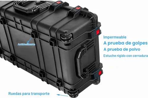 Vista 7 de Regetek Funda rígida impermeable con ruedas, espuma personalizable de 35 x 20 x 12 pulgadas, funda de transporte de equipo para cámara, dron