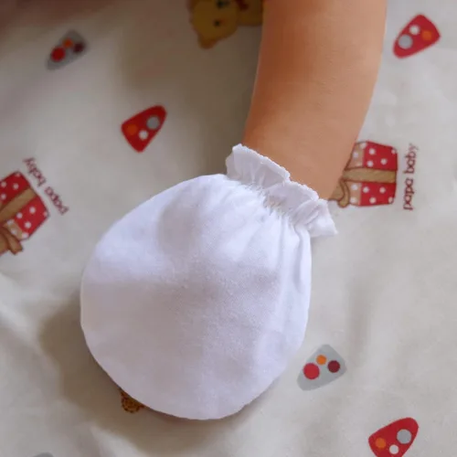 Vista 3 de RATIVE Guantes de algodón para recién nacido, antiarañazos, para niños y niñas de 0 a 6 meses
