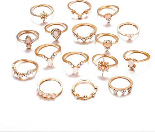 Vista 8 de Juego de anillos geométricos personalizados de cadera para niñas de 10 a 12 años
