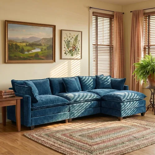 Vista 71 de Sofá modular modular de felpilla beige de 78 pulgadas para sala de estar, sofá modular de felpilla beige para sala de estar, sofás para sala