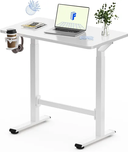 Vista 17 de FLEXISPOT H7 Plus - Escritorio de pie ajustable con resorte de gas, estación de trabajo móvil con rueda, escritorio inalámbrico para habitación