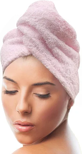 Vista 14 de KEEPOZ Toalla para el cabello de secado rápido, 100% algodón, súper absorbente, turbante para la cabeza para mujeres con botón, productos