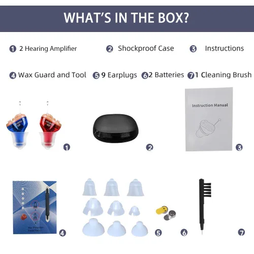 Vista 3 de Amplificador auditivo para ayudar, audífonos para adultos mayores con cancelación de ruido, mini amplificador de sonido, potenciador de sonido
