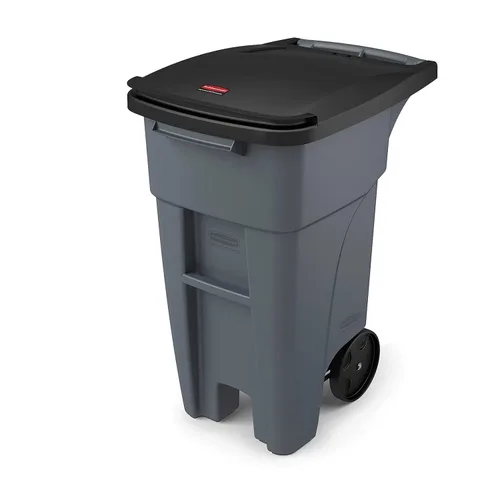 Vista 17 de Rubbermaid Commercial Products - Papelera con ruedas para reciclaje Fg9W2773Blue Brute Rollout