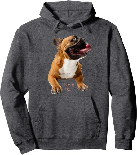 Vista 4 de Fawn - Camiseta de Bulldog francés con capucha para mamá, papá, perro, cachorro, Negro