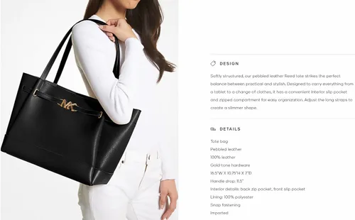 Vista 4 de Michael Kors Reed Bolso de hombro grande con logotipo con cinturón