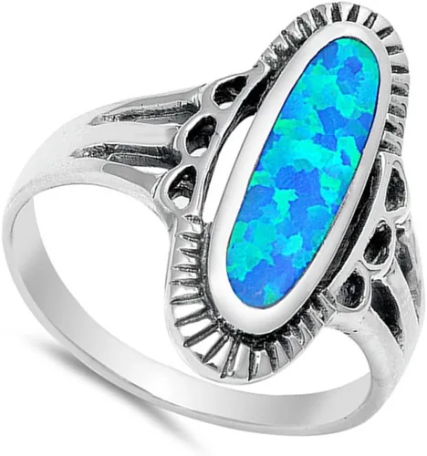 Vista 2 de ELIGE TU COLOR Anillo ovalado largo de plata de ley