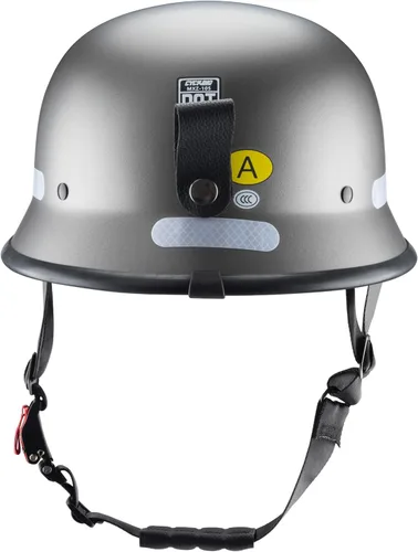 Vista 3 de Casco de motocicleta estilo alemán, medio casco con carcasa de media concha para motocicletas Chopper Cruiser