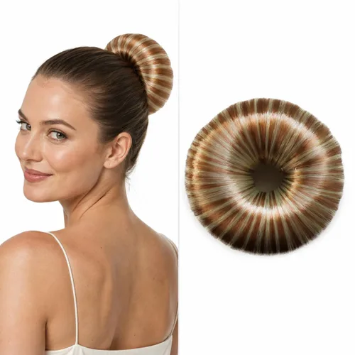 Vista 8 de Anillo para crear rodete en cabello, varios colores de Hair Donut Up Do , Negro negro #DK3