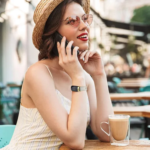 Vista 6 de Bandas de cuero elegantes y delgadas compatibles para Fitbit Luxe, correa de muñeca, pulsera suave de reemplazo para Fitbit Luxe Fitness and