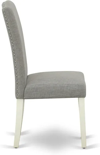 Vista 7 de East West Furniture ANEN3-LWH-06 - Juego de mesa de cocina de 3 piezas contiene una mesa de comedor redonda con pedestal y 2 sillas de comedor