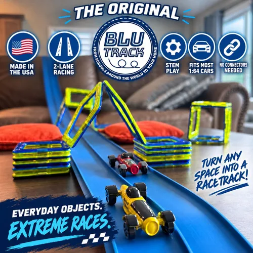 Vista 2 de Blu Track® Classic - Juego de iniciación de 15 pies, pista de carreras