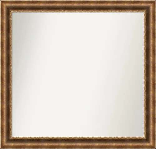 Vista 831 de Amanti Art Espejo de pared personalizado no biselado (25 x 25 pulgadas), marco de bronce acentuado, varios tamaños personalizados, espejo de baño
