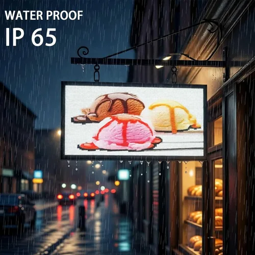 Vista 6 de Letrero LED HS Desplazante Programable, Pantalla de Letreros de Neón Digital Abierto para Exteriores Impermeable, Tablero de Mensajes Electrónicos