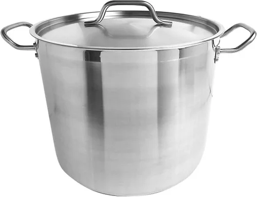 Vista 7 de TrueCraftware - Olla de acero inoxidable de 8 cuartos con tapa - Olla grande de inducción resistente, utensilios de cocina para cocinar a fuego