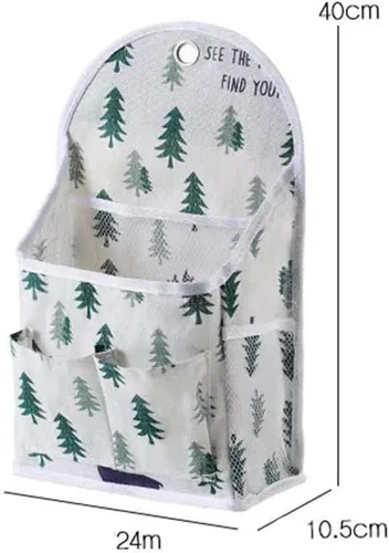 Vista 2 de Casa Bolsa colgante multifuncional Colgador de tela para dormitorio universitario Organizador Misceláneo Bolsa colgante de pared para baño Bolsa