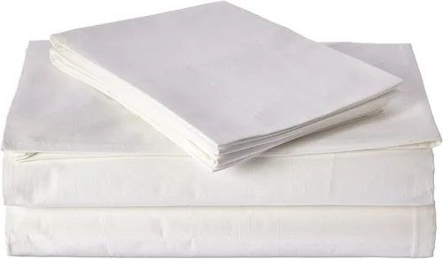 Vista 9 de DaDa Bedding - Juego de sábanas de 100 % algodón súper suave, color blanco, sábana encimera y funda de almohada transpirable, tamaño matrimonial, 3