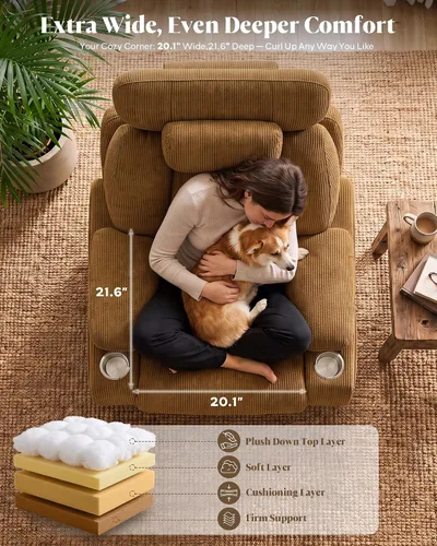 Vista 7 de Silla mecedora para guardería con reposabrazos ajustable, reposacabezas Marrón