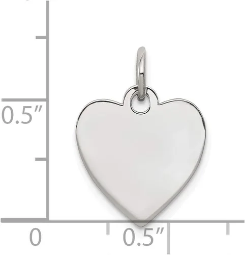Vista 2 de Sonia Jewels Colgante de plata de ley 925 chapado en corazón pulido delanterotrasero con acabado mate cepillado, Metal, No es una piedra preciosa