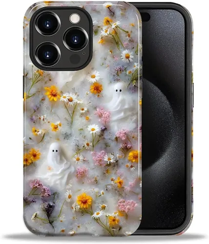 Vista 63 de ZHEGAILIAN Funda para iPhone 11, carcasa dura a prueba de golpes + silicona suave 2 en 1 híbrida, parachoques a prueba de caídas - Vidrio manchado