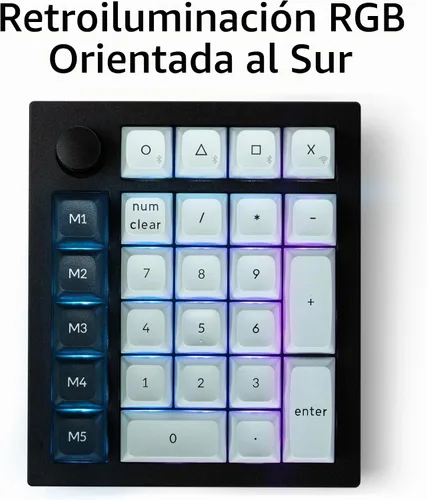 Vista 6 de Keychron Q0 Max - Numpad mecánico inalámbrico personalizado, 2.4 GHz/Bluetooth 5.1/bloc de números QMK con cable, RGB intercambiable en caliente