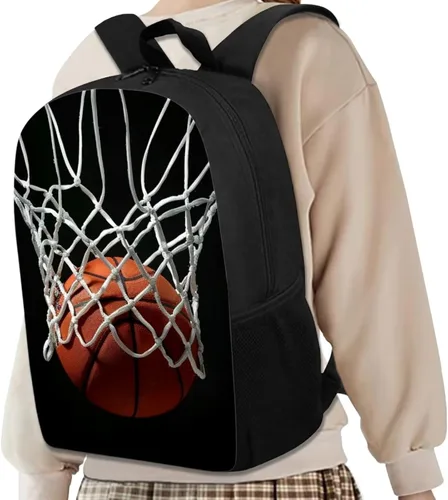 Vista 6 de HUGS IDEA Los animales frescos 3D niños escuela libro bolsa niños impresión mochilas, Baloncesto, Moderno