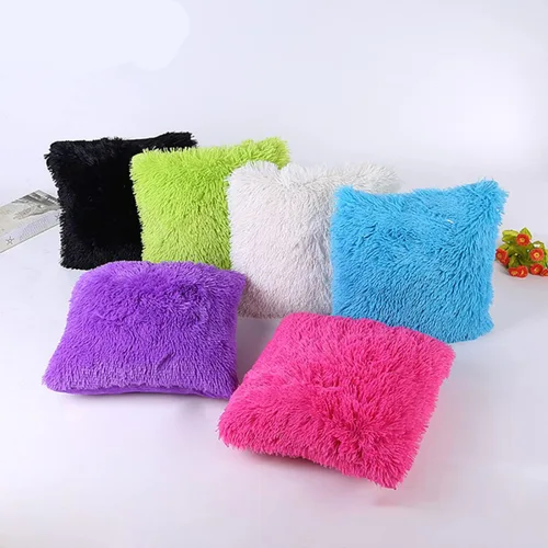 Vista 6 de Healifty 2pcs Deluxe Throw Cover Cushion Shell Case Sofa Crystal, azul para almohada decorativa Felpa Dormitorio número