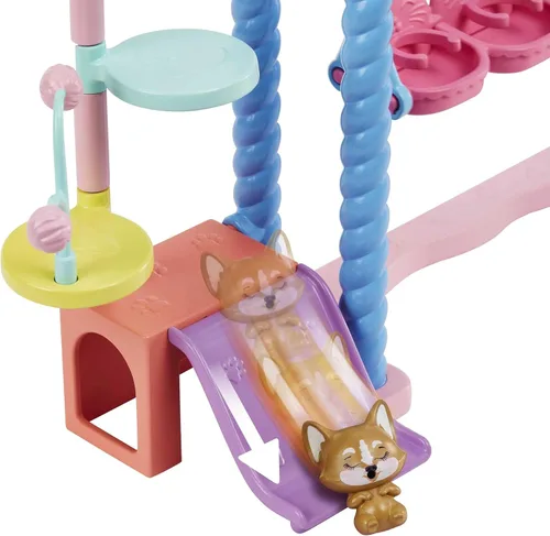 Vista 7 de Enchantimals Muñeca y accesorios, juego de la guardería, muñeca Starley Stork, gorila y 4 figuras de animales Baby Bestie, cuna y más, mejores