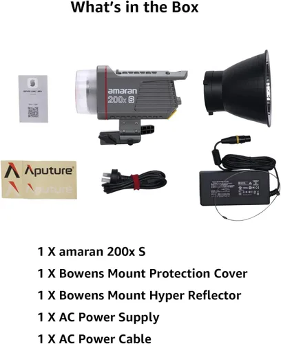 Vista 7 de amaran 200x S 200W - Luz de video LED bicolor, control de aplicación Bluetooth, luz de estudio, fuente de alimentación CC/CA, montaje Bowens