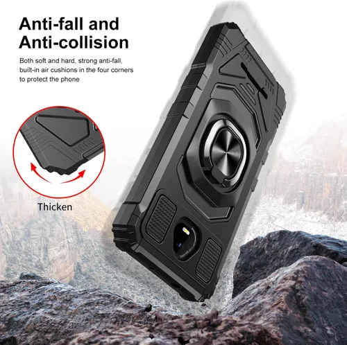 Vista 5 de Funda compatible con Schok Volt SV55, con protector de pantalla de vidrio templado, tecnología de protección resistente, soporte integrado