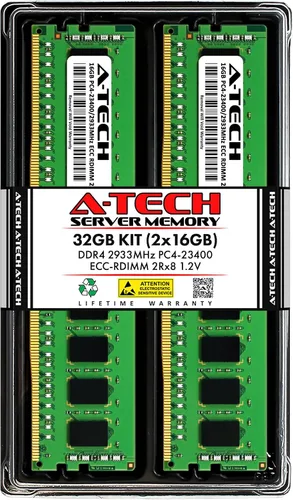 Vista 156 de A-Tech 4GB DDR4 2133MHz PC4-17000 ECC RDIMM 1Rx8 Single Rank 1.2V ECC Registered DIMM de 288 pines Módulo de actualización de memoria RAM